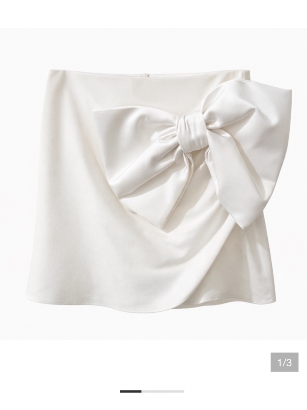 Zara White Mini Skirt with Bow